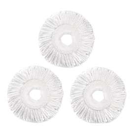 3 PCS Spin Mop Replacement Heads – Universal Microfiber Mop Refills for 360° Rotating Mops, Round Shape Standard Size, Washable & Durable Mop Heads for Wet & Dry Cleaning Floors
