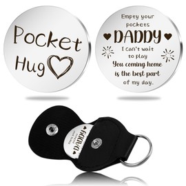 Dad Gifts for Fathers Day Father's Day Gifts for Dad Pocket Hug Token Father Gift Keychain for Daddy Form Son Daughter Father's Day Appreciation Birthday Gift Ideas for Father Daddy