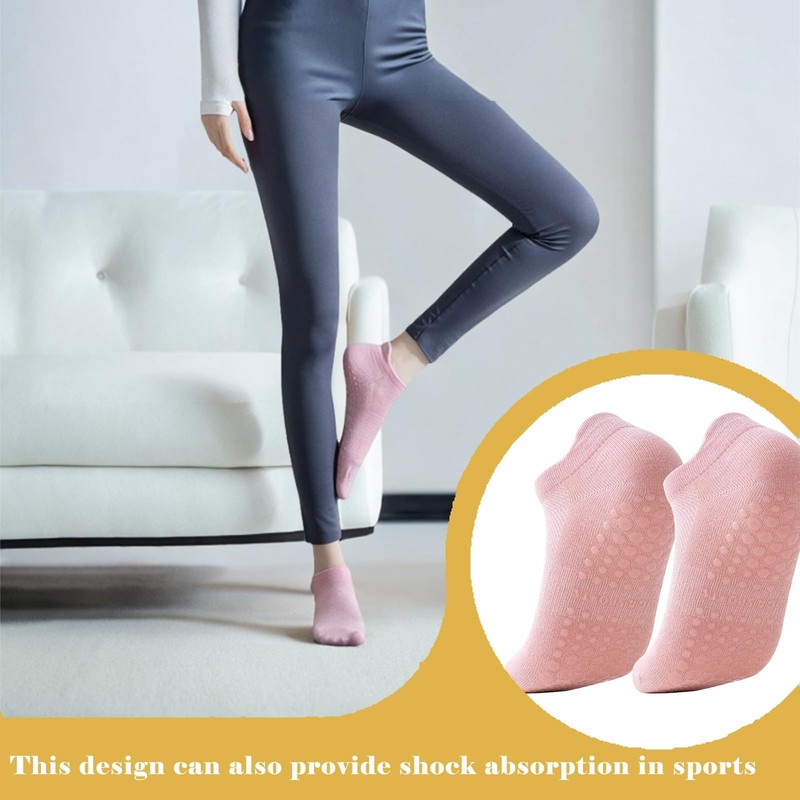 CHENYUOUYANG 5 Pairs Pilates Yoga Grip Socks,Non Slip Yoga Pilates