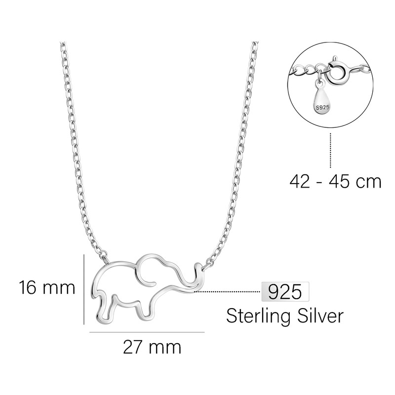 Sofia Milani - Women's Necklace 925 Silver Elephant Pendant, Sterling