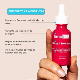 Sérum Matrixyl 3000 Timeless Skin Care Suero De Cuidado Facial Que Aumenta La Producción De Colágeno E Hidrata Fortaleciendo La Barrera Cutanea - Para Todo Tipo De Pieles 1oz 30ml