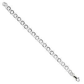 Solid 925 Sterling Silver 7.5inch Unique Link Charm Bracelet - with Secure Lobster Lock Clasp 7.5"