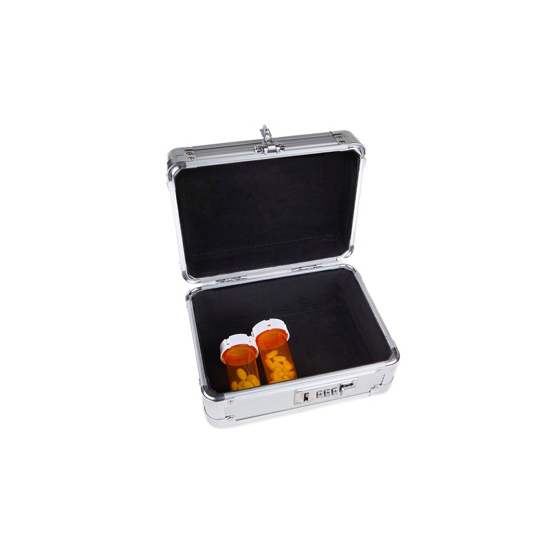 MEDICINE RX SAFE Medication Carrying Case - Mini_Silver