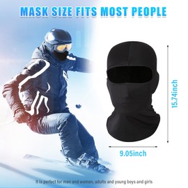 Kewucn Balaclava Ski Mask Full Face, UV & Wind Protection Face Mask for Summer Hot Weather, Breathable & Lightweight Balaclava Face Mask Cycling Motorcycle for Men Women (Black)