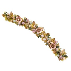 Holiday Tree 5' Easter Garland – Handcrafted Capiz Florals, Jeweled Dragonflies & Eggs | Elegant Easter Decor for Festive Displays & Spring Decorations