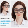 OCCI CHIARI Large Reading Glasses for Women 1.75 Trendy Square