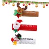 KOMBIUDA 3pcs Christmas Fabric Refrigerator Handle Covers Santa Snowman Elk