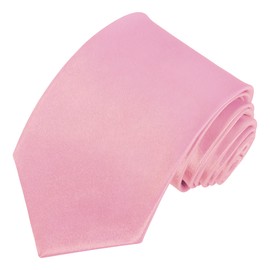 Beaface Men's Ties Solid Color, Plain Ties for Men Silk Ties for Wedding Business (Dark Pink)