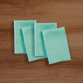Solino Home Linen Napkins 20 x 20 Inch – 100% Pure Linen Chambray Aqua Cloth Napkins Set of 4 – Machine Washable Dinner Napkins – Athena