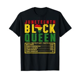 Juneteenth Women's Black Queen Diet Melanin Black Pride T-Shirt