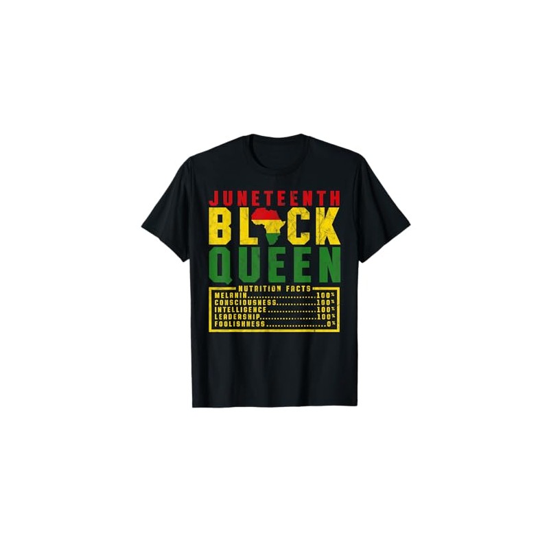 Juneteenth Women's Black Queen Diet Melanin Black Pride T-Shirt