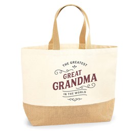 D Design Invent Print! Great Grandma Gift Bag Tote Shopping Bag Birthday Gift Present for Great Grandma Keepsake Idea - Size: 36 x 34 x 13 cm
