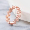 GNOCE Rose Gold Women's Band Rings Leaf Wrap Ring Bands