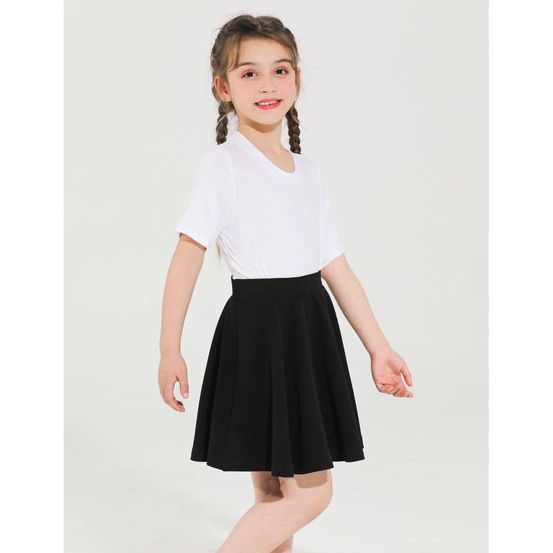 Hvididan Black Skirt for Girls,Size 13-14 Uniform Pleated Skater Skirts