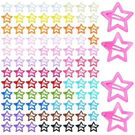 Lawie 100 Piezas De Pinzas Para El Cabello Con Broche De Estrella, Plateadas Y De Colores Brillantes, Pequeñas Horquillas Para El Cabello, Accesorios Para Sujetar Flequillo Fino Para Niñas(Colores Dul