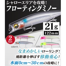 CONTYU Chivas Lures Set Minnow 2pcs 122mm 21g MD Floating Moving Center of Gravity (Color A' (Set of 2), 122mm/21g MD)