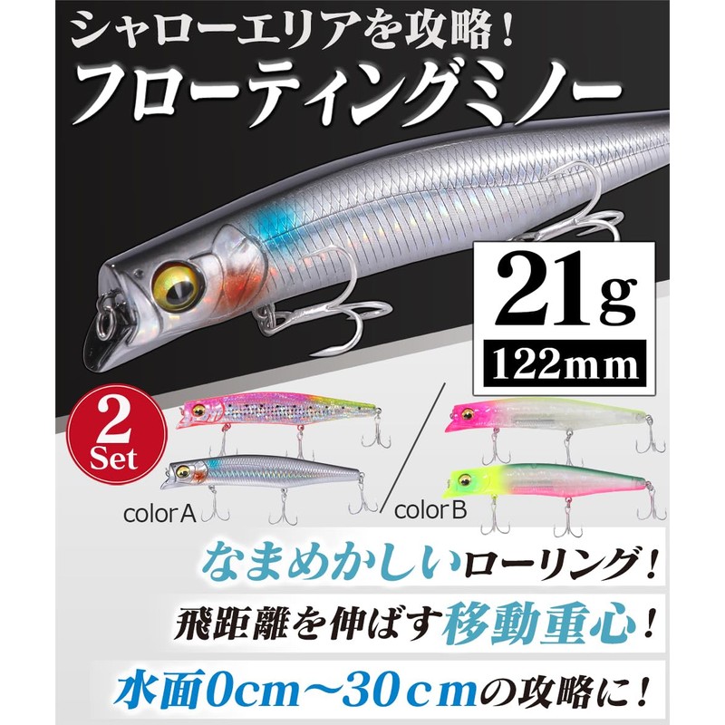 CONTYU Chivas Lures Set Minnow 2pcs 122mm 21g MD Floating