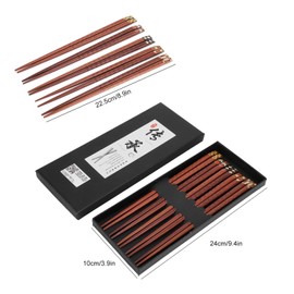 Palillos de reutilizables, 5 pares de palillos de Protección del medio ambiente Juego de de palillos con patrón tallado a mano