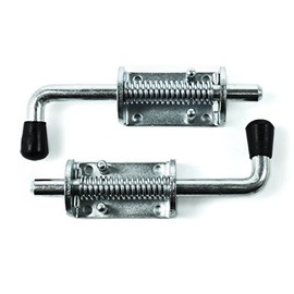 TCH Hardware 2 Pack Heavy Duty Steel Barrel Bolt Lock - Spring Loaded Locking Latch 6.5 Inch x 0.5 Rod with Grip - Gate Shed Door Tailgate Trailer Garage