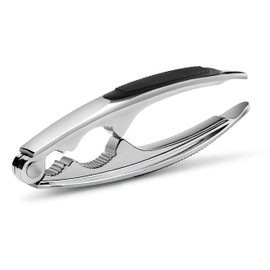 New Star Foodservice 27969 Die Cast Zinc Alloy Lobster Cracker Nutcracker Seafood Cracker with Soft Rubber Grips, Silver