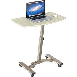 SHW Height Adjustable Mobile Laptop Stand Desk Rolling Cart, Height Adjustable from 28'' to 33'', Gray