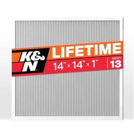 K&N 14X14X1 HVAC Furnace Air Filter, Lasts a Lifetime, Washable, Merv 13, the Last HVAC Filter You Will Ever Buy, Breathe Safely at Home or in the Office, HVC-13-11414