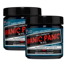 MANIC PANIC MANIC PANIC Classic Enchanted Forest Semi Permanent Hair Color - Deep Teal Green Hair Dye for Women & Men That Lasts 4-6 Weeks - Vegan, Ammonia & Cruelty-Free - Create & Mix Custom Shades (4oz / 2pk)