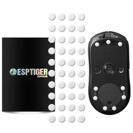 EsportsTiger Mouse Sole, Ice Mouse Feet, Round Shape, 0.26 inch (6.5 mm), 0.3 inch (7 mm), Universal, White, Ice Gaming Mouse, Enhanced Slide, 2 Sets (40 Sheets), Includes Random Shipping