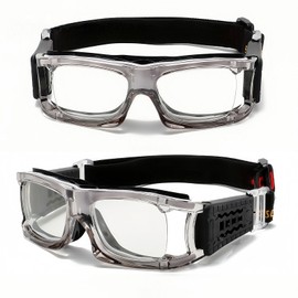 Vyloky Optical Sports Glasses with Prescription, Perfect Fit Safety Glasses, Dioptres: -1.5 to -8.0, Anti-Fog UV Protection, Suitable for Glasses Wearers, Basketball, Running, Cycling (1.57 Grey -1.5