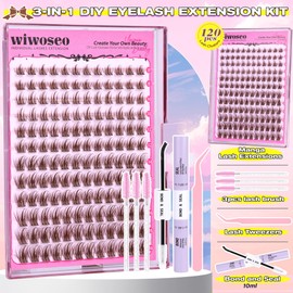 wiwoseo Brown Lash Clusters Kit Manga Lash Clusters with Spikes Lashes Clusters Fairy Brown Eyelash Clusters Eyelash Extensions Kit Anime Clusters Lash Extension Kit with Lash Bond and Seal (8-16MM)