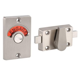 Fdit Latch Indicating Lock Stainless Steel Bolt Door Lock Indicator Bolt Vacant/Engaged Bathroom Wc Public Restroom Toilet Privacy Partition Door Lock Latch