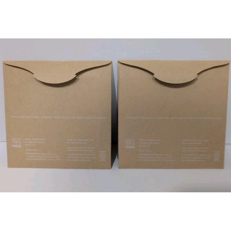 Nespresso NEW Nespresso Set Of 2 Bronze Gold Coasters 25%