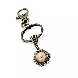 JKCE Designs Antique Bronze Oval Mustard Seed Clip On Keychain, Mustard Seed Faith