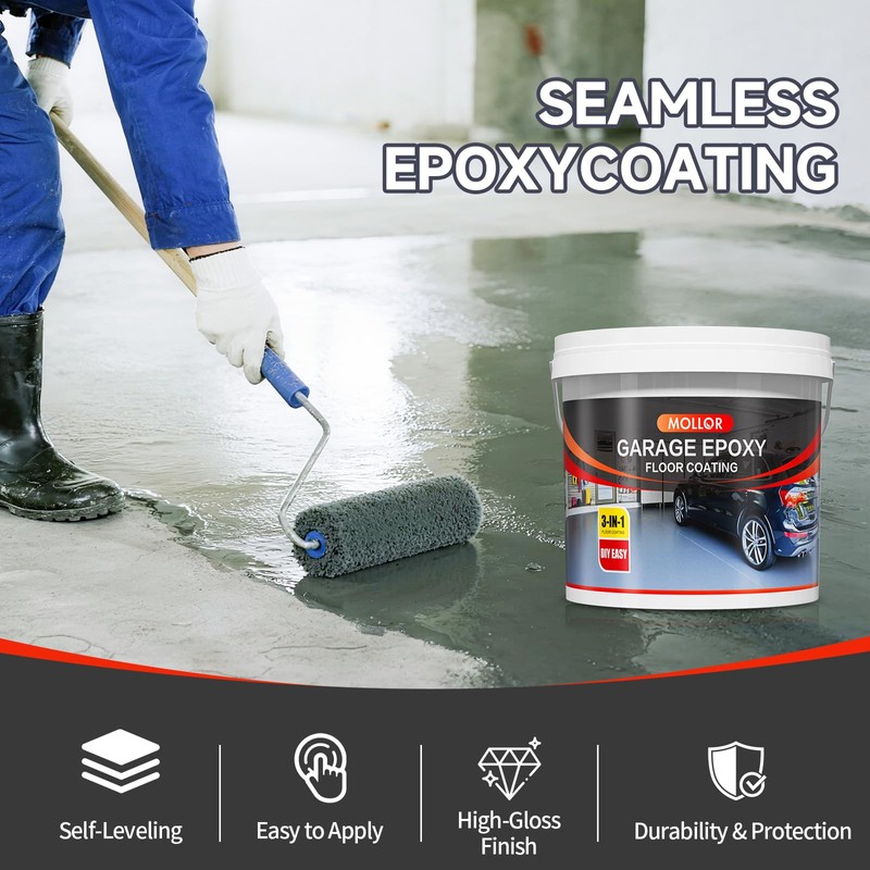 Mollor 3-in-1 Epoxy Floor Coating - Slate Grey 128 fl