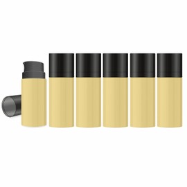 MYOC Orange Airless Bottle Set with Black Pump| 6 Bottles | 15ml | Leak-Proof & Precise Dispensing | Ideal for DIY Beauty & Skincare