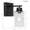 Rayogale Battery Operated Wall Sconce Set of 2, Black Rechargeable
