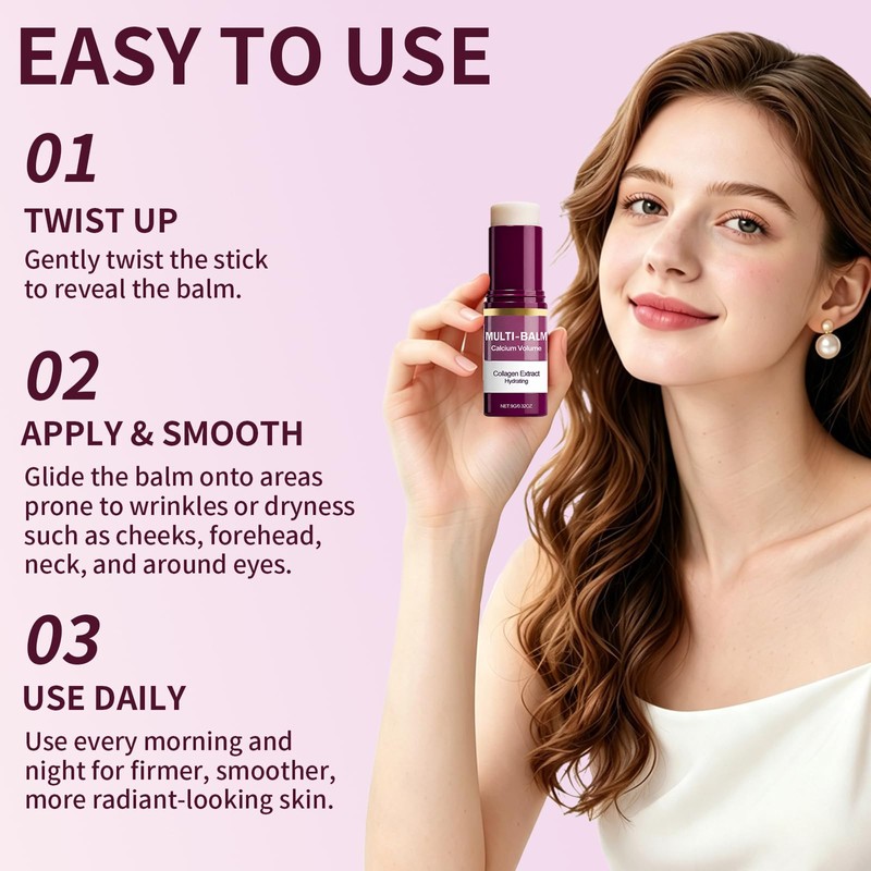 Calcium Multi Balm Stick, Moisturing Stick for Eyes, Neck, Face(0.32oz)