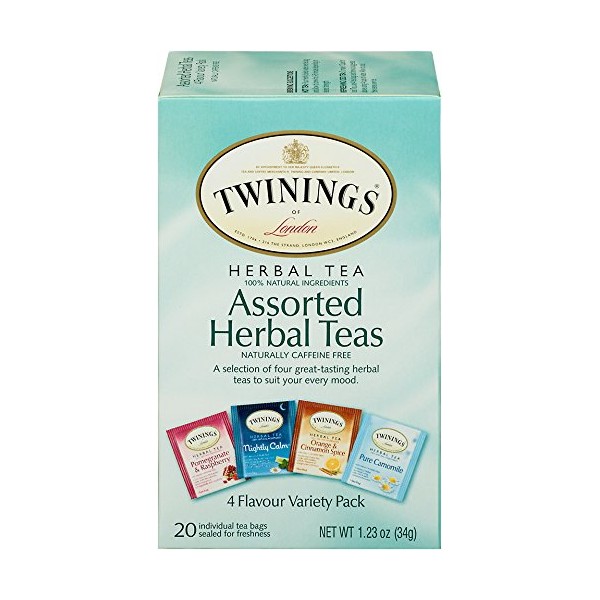 Twinings of London Assorted Herbal Tea Bags, 20 Count (Pack of 6)