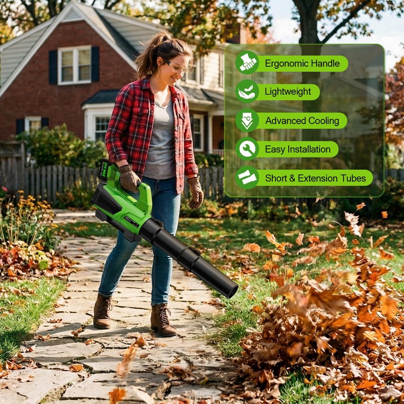 Leaf Blower Cordless, 580 CFM Airflow Electric Leaf Blowers with