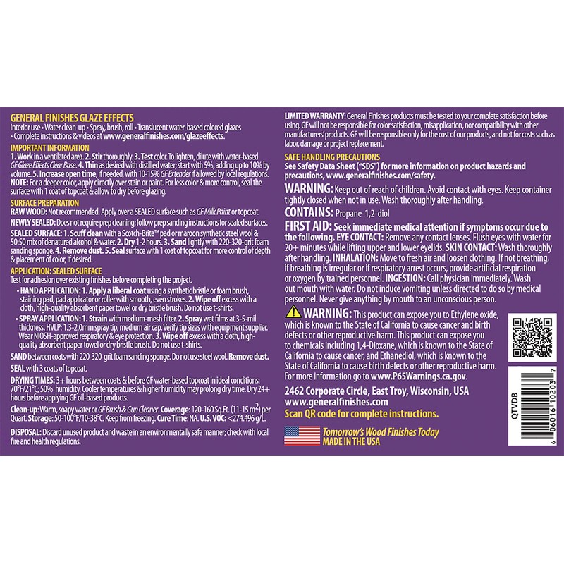 General Finishes Water Based Glaze Effects, 1 Pint, Van Dyke