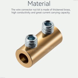 JANDECCN 10Pcs 10AWG 60Amp Wire Connectors Kit, 1 Conductor Quick Splicing Wire Terminals with Screws and Heat Shrink Tubes