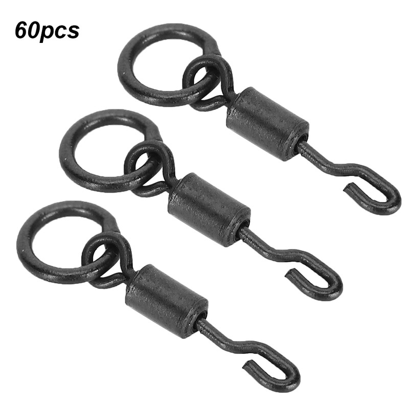 60pcs Universal Spinner Swivels Connector Single Hook Fast Change Carp