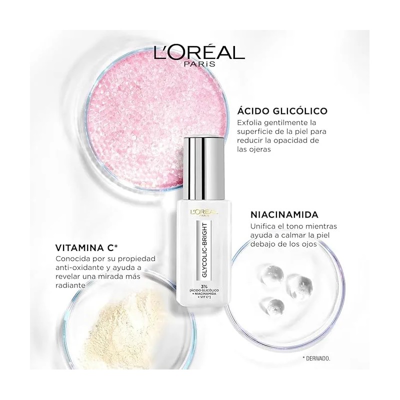 L'Oréal Paris Glycolic Bright Sérum de Ojos Anti Manchas, con
