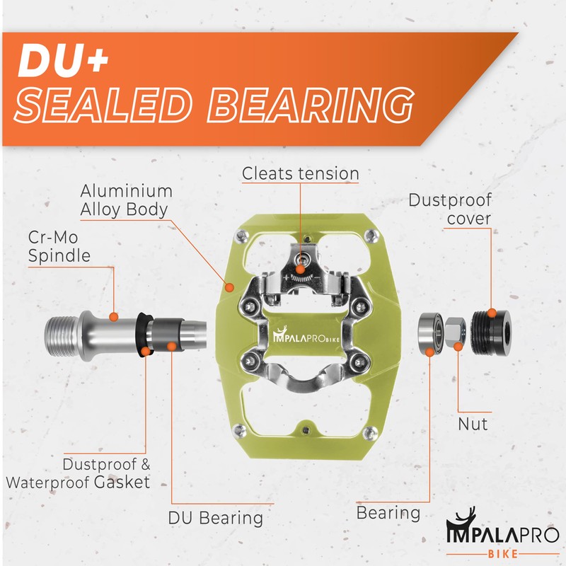 IMPALAPRO - Click Pedals Double Function SPD/Platform Compatible with Shimano