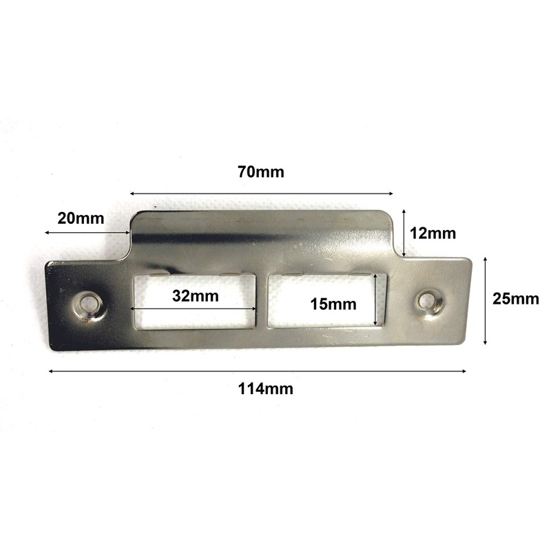 Polished Strike Plate Double Chrome for Mortice Lock or Tubular