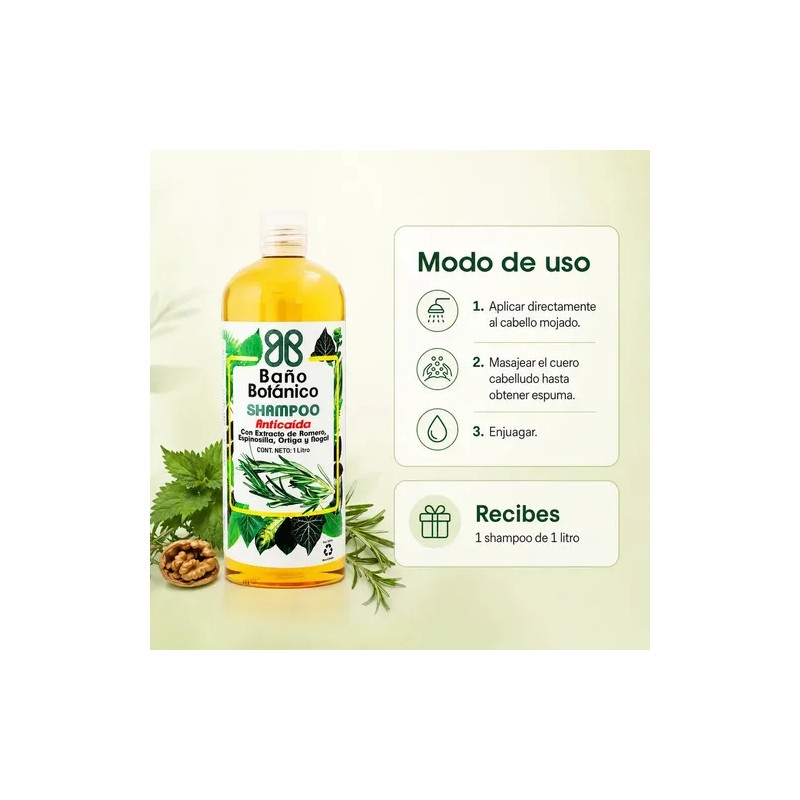 Shampoo Baño Botanico Extracto De Romero (anticaida) 1 Lt