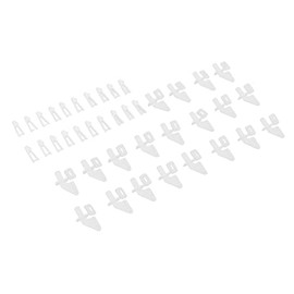 Qiilu Micro RC Clevis RC Avión Control Cuerno Plástico 20 Juegos 4 Agujeros Control Cuernos Clevis Kit KT Timón ángulo para Rcplane Espuma Fija Wingcraft