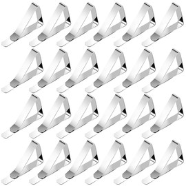 YiliYa Pack of 24 Tablecloth Clips, Stainless Steel Tablecloth Clamps Clip Set Holders Picnic Home Table Clamps for Garden, Picnics, Weddings, Party, Kitchen and Restaurants - With Box