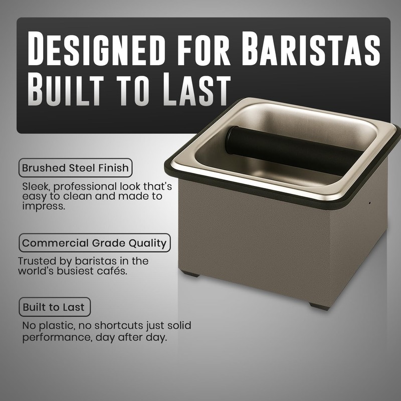 Rattleware Stainless Steel Knock Box - Perfect for Home, Cafe,