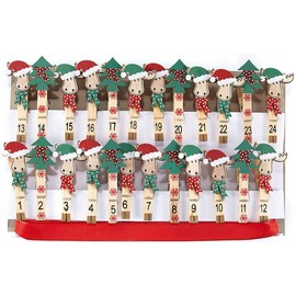 HEITMANN DECO Wooden Clips Advent Calendar Buttons